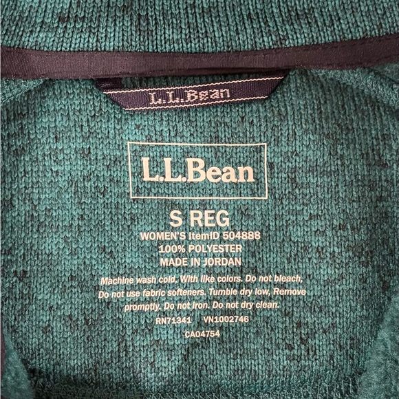 Women’s L.L. Bean Sweater Fleece Full Zip Jacket, Size Small - Picture 5 of 5